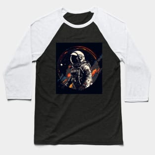 Spaceship Illustration: Multicolor Artwork Baseball T-Shirt